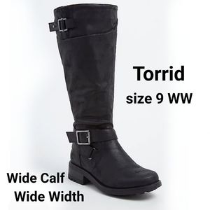 Torrid Tall Boots sz 9 WW WIDE CALF Blk Knee high